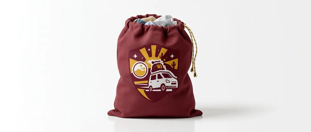 AZ Laundry branded maroon bag